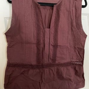 Burgundy Embroidered Tank